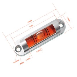 Aluminum alloy high-precision 180 degree adjustable level ruler, small level 60 * 25 * 13 with mounting holes (Silver red)