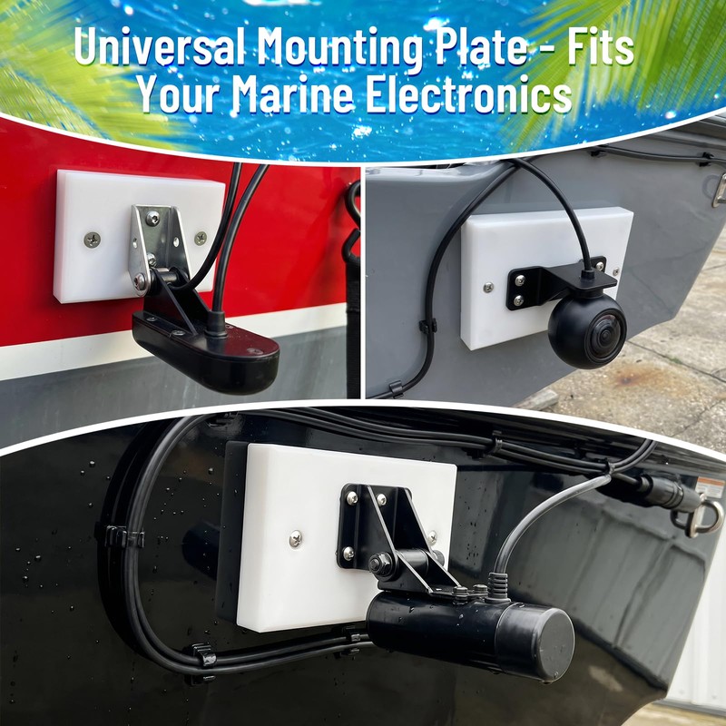 Transducer Mounting Plate with Screws, UV-Resistant Transducer Mounting Board Hardware