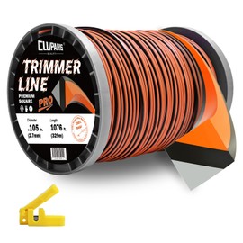 Cluparis 5-Pound Super Heavy Duty Trimmer Line .105-Inch-by-1076-ft Square Pro Trimmer Line Spool 3-Component Tri-Extrusion Weed Eater String with Super Line Cutter