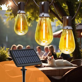 S14 100ft Solar String Lights Waterproof Outdoor Garden Patio Backyard 50 Bulbs 2700K Warm White Energy-SavingShade Color: 2700k warm white, Emitting Color: Changeable, Lamp Power(W): 50ft