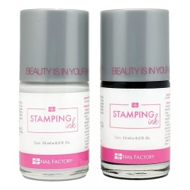 Nail Factory Duo Tinta Para Sellos Blanco Negro Decoracion, Nail Factory