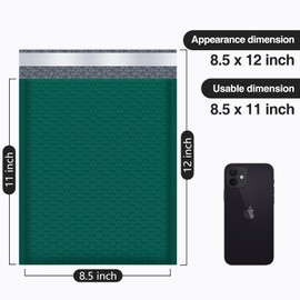 UCGOU Bubble Mailers 8.5x12 Inch Green 25 Pack Poly Padded Envelopes #2 Medium Mailing Opaque Packaging Postal Self Seal Waterproof Boutique Shipping Bags