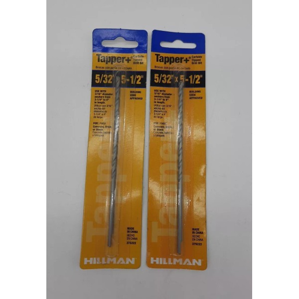 Hillman 2X Hillman 375222 Carbide Tipped Straight Shank Drill Bit