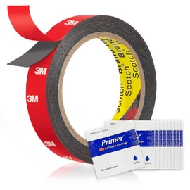 Tapsi Double Sided Tape Heavy Duty – Waterproof Foam Mounting Tape 0.98" x 18 FT with 10 Adhesion Promoters – Strong Adhesive for LED Strip Lights, Car Trim, Walls, Home, Office & Outdoor Decor