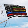 No One Fights Alone Multi Thin Line First Responder Flag