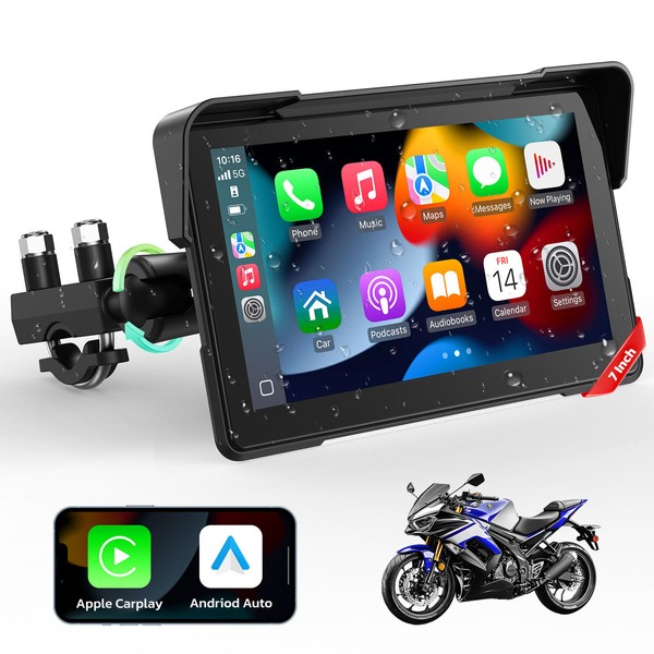 Lamtto 7" Motorcycle Carplay GPS Navigation Wireless CarPlay&Androi