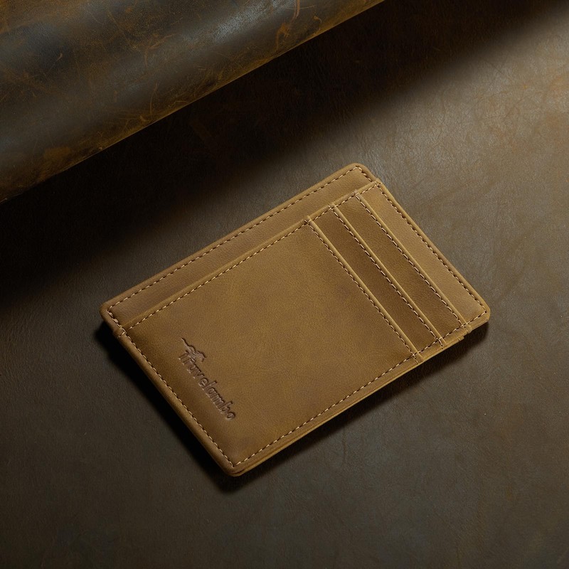Travelambo Travelambo Slim Wallet Front Pocket Minimalist Leather RFID Blocking