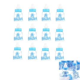 Baby Shower Bottles, 12 Candy Bottles, Reusable Candy Bottles, Gift Box, Mini Decorative Dummy, Gift Decorations, Birthday Party Decoration for Boys, Girls, Baby Shower, Party, Christening, Blue