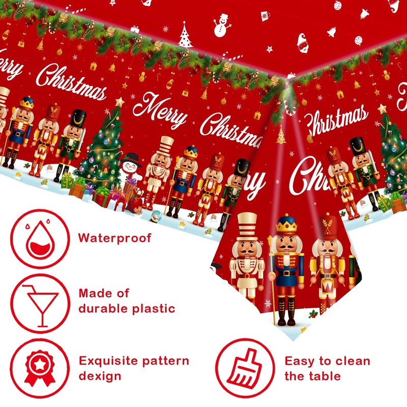 2Pcs Christmas Party Table Cover Table Cloth,137 * 274cm Christmas
