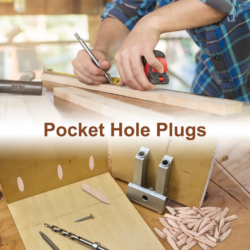 sourcing map 100Pcs Pocket Hole Plug, 9.5mm Pocket Hole Jig