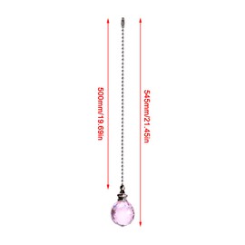 TopHomer 2Pcs Ceiling Fan Pull Chain with Decorative Crystal Prism Balls Colorful Options Available for Ceiling Lamps (Purple)