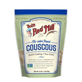 Bob's Red Mill Tri-Color Pearl Couscous, Quick Cooking - 1 Pound (Pack of 1) - Non-GMO, Vegan, Israeli Couscous - Non GMO, Vegan, Israeli Couscous, Kosher