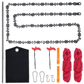 53 Inch Rope Saw High Reach Tree Limb Hand Rope Saw Chains with 68 Teeth & Folding Rope Chain Saw for Tree Trimming Pocket Chainsaw Gardening Camping Cutting Tool