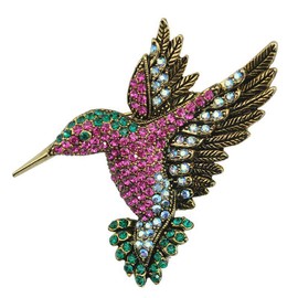 Women Hummingbird Brooch Pins Colored Rhinestone Lady Brooches & Pins for Banquet Wedding Casual Dailywear