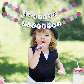 DIY Birthday Decorations Banner, Friendship Bracelet Birthday Banner Era Tour Party Decorations for Girls Music Theme