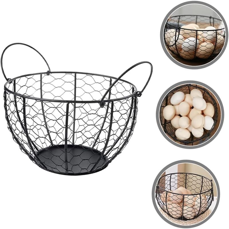 AIMALL Egg Basket, 7.87x4.72 Inch Metal Wire Fruit and Vegetable