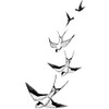 Swooping Swallows Temporary Tattoo – 4x2.5" Flying Bird Design (3