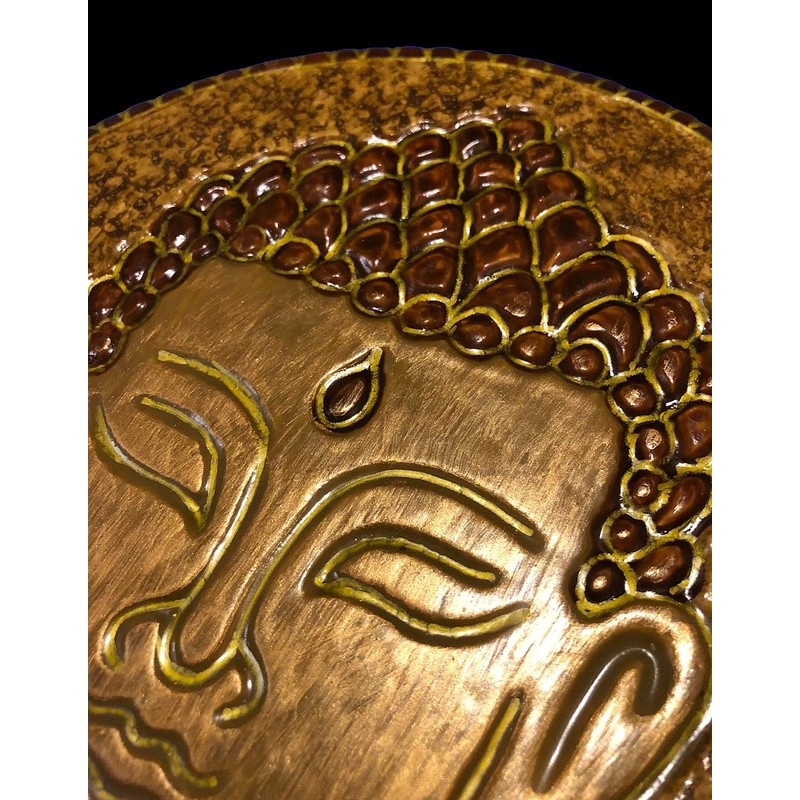 dennycraftmoulds Buddha Head Face Garden Concrete or Plaster Plaque Mould