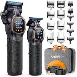 VGRPRO Professional Hair Clippers for Men, Professional Barber Clippers and Trimmer Set, Cordless Hair Clippers for Hair Cutting with Package Case, Powerful 9000 PRM Rechargable Electric Clippers