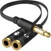 Unbranded/Generic NEW Male 3.5mm Headset to Dual Female Y-Splitter CABLE