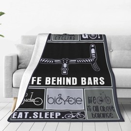 Bicycle Cycling Blanket Bike Throw Blankets Bike Lover Gifts for Men Boys Girls Women Bicycle Riders Plush Cozy Flannel Fleece Ultra Soft Fuzzy Throws Blanket for Bed Couch Sofa 40"X50"