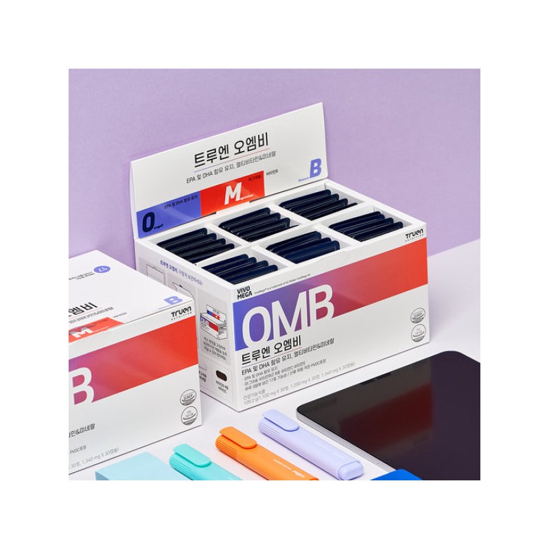 TrueN 오엠비(rTG오메가3+마그네슘+비타민B) 멀티팩 30회분 2박스 OMBI (rTG Omega-3 + Magnesium