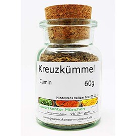 Cumin, cumin whole 60 g in glass spice kontor Munich