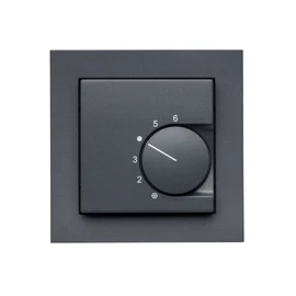 Halmburger Room Thermostat RTR-5510 Anthracite + GIRA E2 1-Way Frame 021123, Anthracite + Cover 55 x 55 mm, Contact Design Opener for Underfloor Heating Actuators 230 V Closed Powerless (NC)