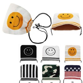 Golf Iron Cover Club Head Cover Iron Head Cover Iron Hood Knit (Smile x White)