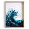 Kate and Laurel Blake Waves Framed Printed Glass Art, 18x24