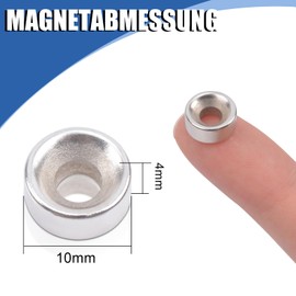 Pack of 40 Neodymium Magnets with Hole 10 x 5 mm Magnets Strong Magnets Countersink Diameter 4 mm Small Strong Magnet for Magnetic Board Kitchen Cabinet Fridge Pin Board Kitchen Office