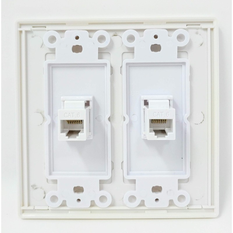 RiteAV - 2 Port Cat6 Ethernet White - Dual Gang
