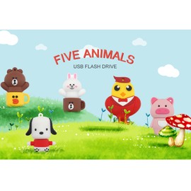 LEIZHAN USB Memory Stick 2.0 Cute Animals 8GB External Storage Device For Laptop PC Nice Gift 5 pcs/set …