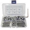 84Pcs M6 x 8mm,12mm,16mm,20mm,30mm,40mm Hex Pan Head Cap Bolts Nuts
