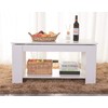 Basicwise Modern Wood Coffee Table with Lift Tabletop, White