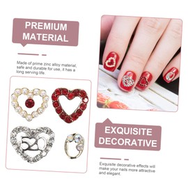 KONTONTY 40pcs Heart Nail Charms for Nail Art Elegant Manicure Jewelry Versatile Decorations for Crafts Clothing and Accessories for Valentine Day
