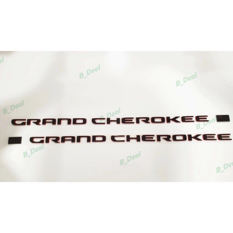Grand Cherokee 2PCS Door Gloss Black Red Emblems Fit For