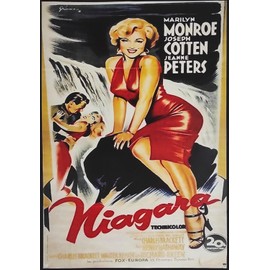 KUSTOM ART Niagara Marilyn Monroe Film Series Poster Print on Wood 30 x 21 cm