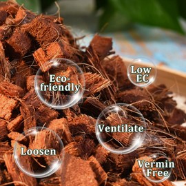 Coco Husk Chips Coconut Substrate for Garden Potting Soil Coconut Brick for Indoor Outdoor Flowers Plants Compressed Low EC Coco Husk Mulch for Garden Coconut Substrate for Reptiles