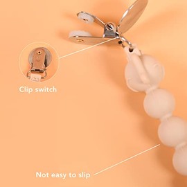 Cadena para Chupete de Silicona, 4 Piezas con Clip de Seguridad, Diseño de Elefante Adorable, Fácil Limpieza y Sujeción, para Bebés