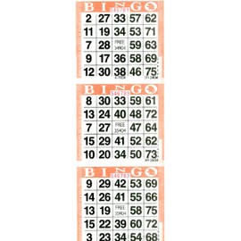 Sideline Hobby 3 Vertical Orange Bingo Paper Sheets (500 Sheets)