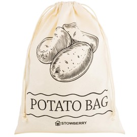 STOWBERRY Potato Storage Bag - 40x30cm Eco-Friendly 100% Cotton Storage Bag