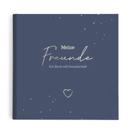 KIND OF HAZEL Friendship Book for Adults - Poetry Album to Fill in for Best Friend, Colleague, Farewell, Birthday - Guest Book, Bucket List, Memory Book - Blue