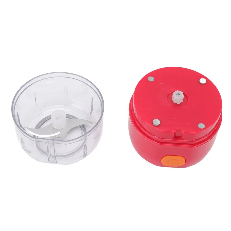 Garlic Chopper USB Charging Portable Red Double Blade 360 Degrees