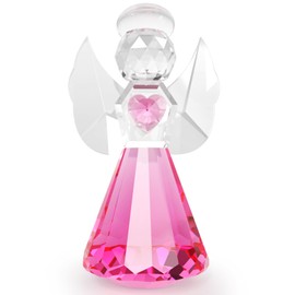 YWHL Pink Crystal Guardian Angel Figurine, Angel Statue Gifts for Women Men, Art Collectible for Home Decor