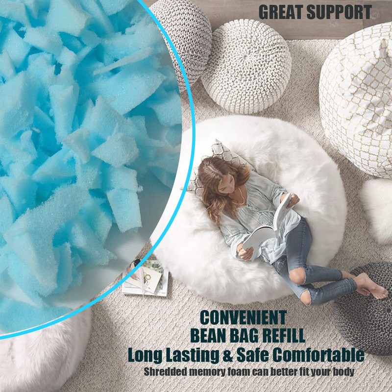 Shredded Memory Foam for Bean Bag Filler Pouf Filling Prefect