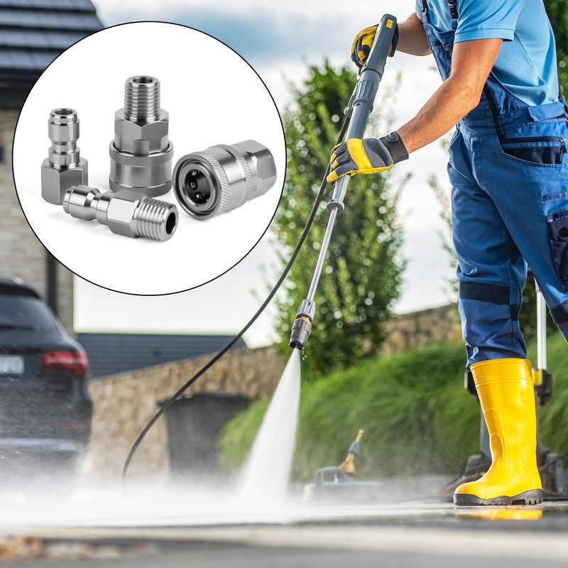 Qoroos 4 Sets NPT 1/4 Inch Quick Connect Pressure Washer