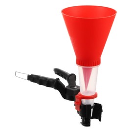 HARFINGTON Adjustable Clamp Oil Funnel, Universal Engine Oil Funnel Adapter Spill-Free Oil Filter Transfer Tool for Cars Trucks Automotive Motor, Red