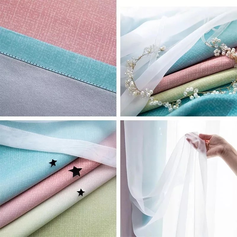 KH Juego De 2 Cortinas Para Ventana Panel Con Sujetadores