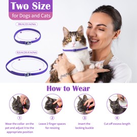 2Pcs Calming Collar for Dogs and Cats, LIOUCBD Pheromone Calm Collars Relief Anxiety Stress Separation Lasts 60 Days, Suitable for Small Medium and Large Pets (Purple, 15&24.4 Inches)